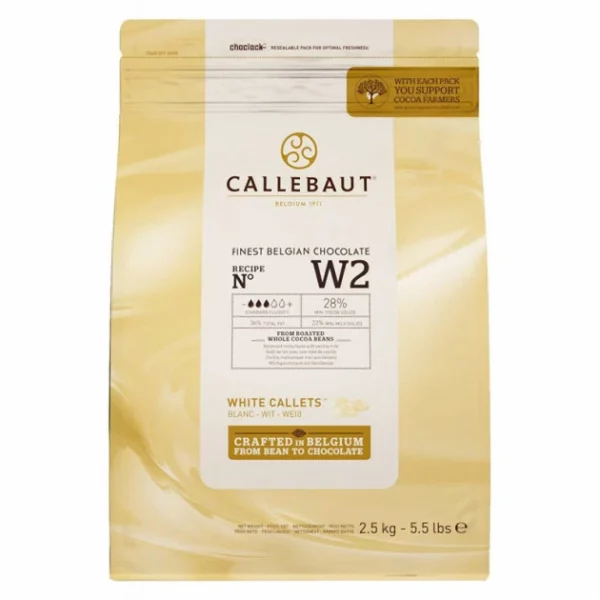 Chocolat Blanc W2 28% Pistoles 2,5 Kg Callebaut en vente 1