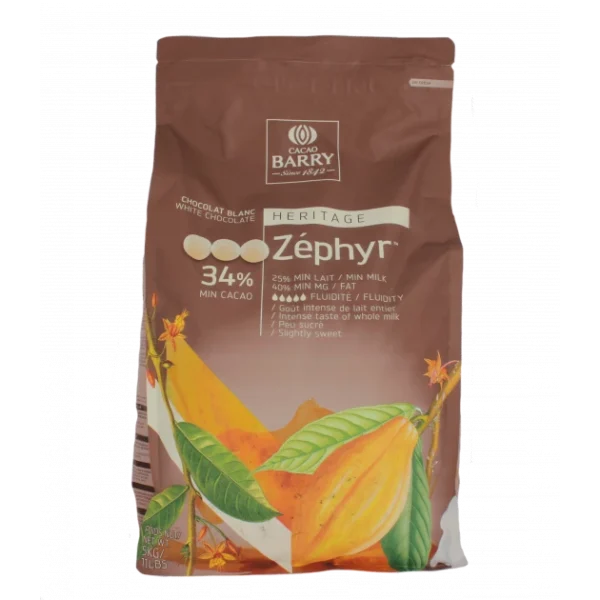 mode Barry Chocolat Blanc Zephyr 34 % Pistoles 5 Kg 1