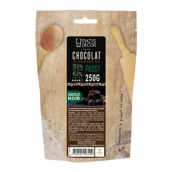 PATISDECOR Chocolat De Couverture Noir Passy 70% 250 G Patisdécor Neuve avec étiquette 1