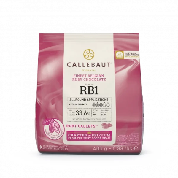 mode pas chere Chocolat Ruby RB1 33,6% 400 G Callebaut 1