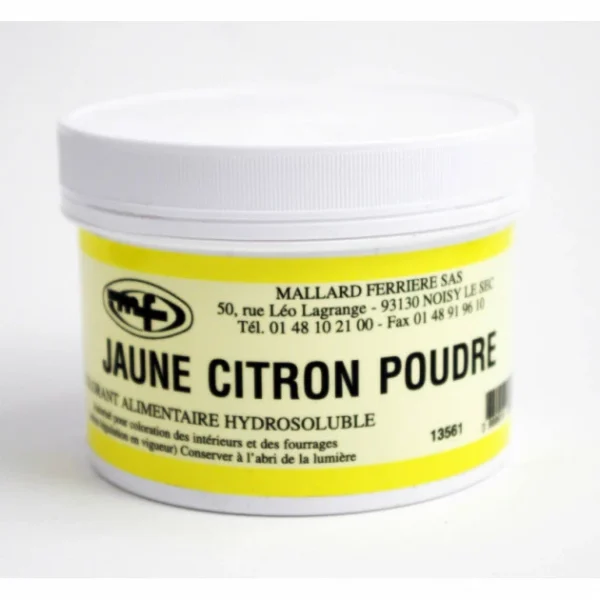 achat pas cher MALLARD FERRIERE Colorant Alimentaire Jaune Citron E102 Poudre Hydrosoluble 100g 1