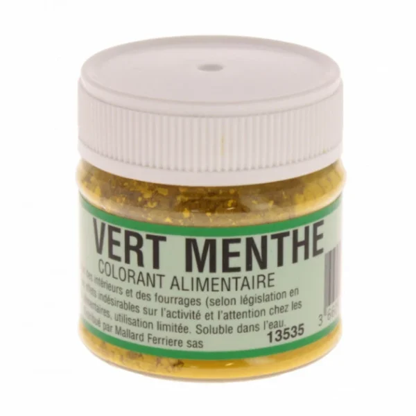 MALLARD FERRIERE Colorant Alimentaire Vert Menthe E102/E131 Poudre Hydrosoluble 20g garantis authentique 1