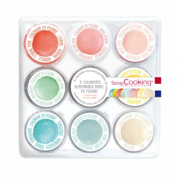 Kit Colorant Alimentaire Pastel En Poudre 15.8 G (x9) ScrapCooking grand choix 1