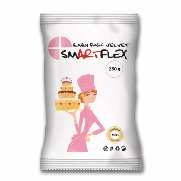 grande promotion Pâte à Sucre Rose Baby Pink Velvet 250g Smartflex 1