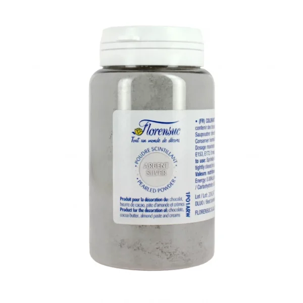 magasin en ligne france Poudre Scintillante Argent 25 G Florensuc 1