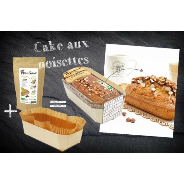 achat pas cher Préparation Bio Cake à La Noisette + Moule En Bois Mirontaine 3